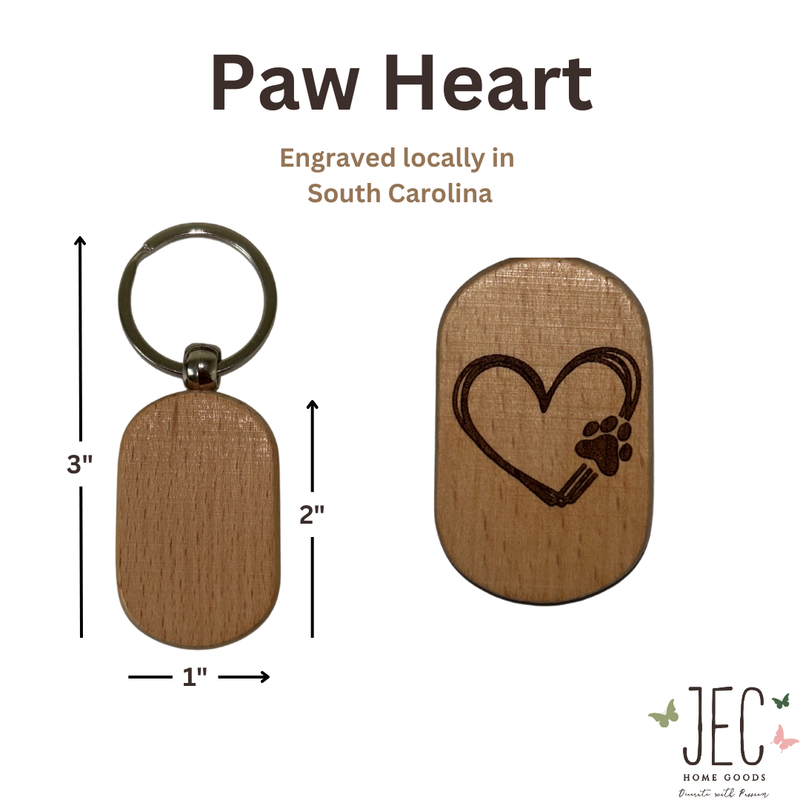 Laser Engraved Wood Keychain