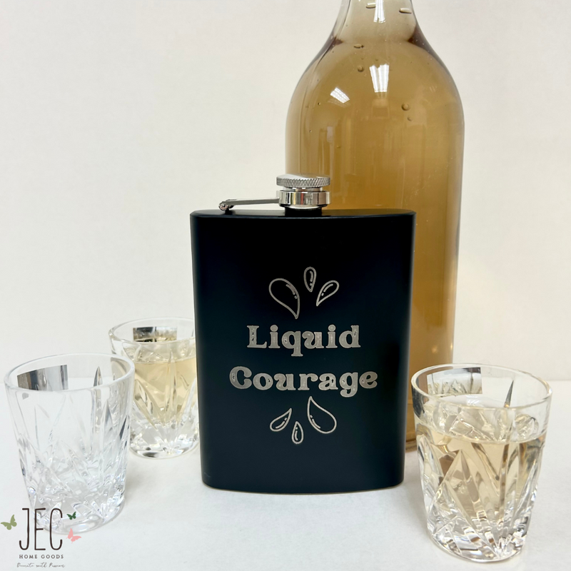 Laser Engraved 8 Oz Flask