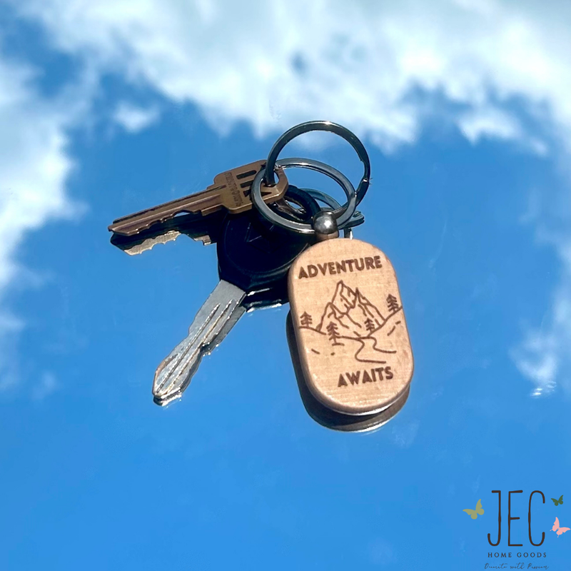 Laser Engraved Wood Keychain - Sentiment Collection