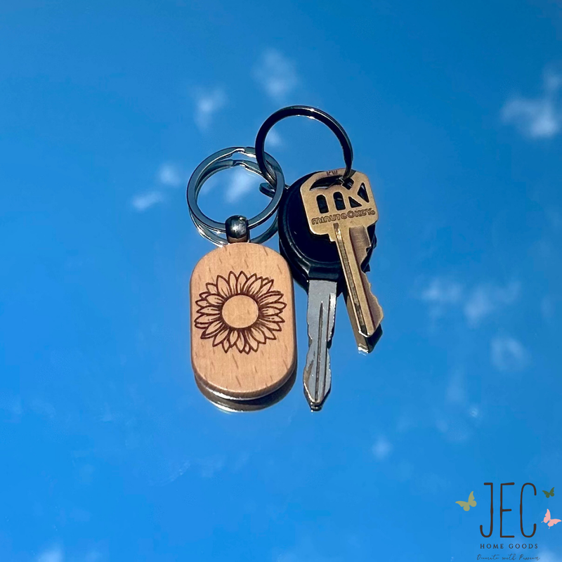 Laser Engraved Wood Keychain