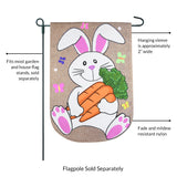 Easter Bunny 2-Sided Burlap Garden Flag 12.5x18"