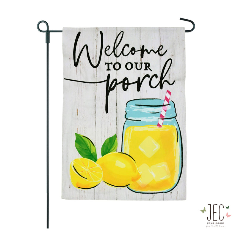 Welcome Porch Mason Jar 2-Sided Garden Flag 12.5x18"