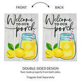 Welcome Porch Mason Jar 2-Sided Garden Flag 12.5x18"