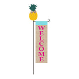 Pineapple Welcome Garden Flag Stand with Banner