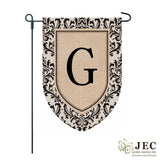 Damask Burlap Monogram Flag