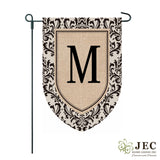 Damask Burlap Monogram Flag