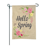 Spring Rose Burlap 2-Sided Garden Flag 12.5x18"