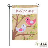 Love Birds Burlap 2-Sided Garden Flag 12.5x18"