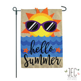 Sun Beach Burlap 2-Sided Garden Flag 12.5x18"