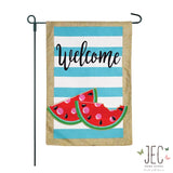 Watermelon Burlap 2-Sided Garden Flag 12.5x18"