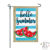 Watermelon Burlap 2-Sided Garden Flag 12.5x18"