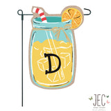 Mason Jar Monogram Burlap 2-Sided Garden Flag 12.5x18"