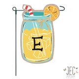 Mason Jar Monogram Burlap 2-Sided Garden Flag 12.5x18"