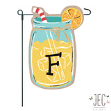 Mason Jar Monogram Burlap 2-Sided Garden Flag 12.5x18"