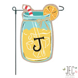 Mason Jar Monogram Burlap 2-Sided Garden Flag 12.5x18"