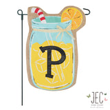 Mason Jar Monogram Burlap 2-Sided Garden Flag 12.5x18"