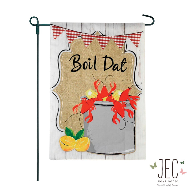 Crawfish Bunting Burlap 2-Sided Garden Flag 12.5x18"