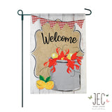 Crawfish Bunting Burlap 2-Sided Garden Flag 12.5x18"