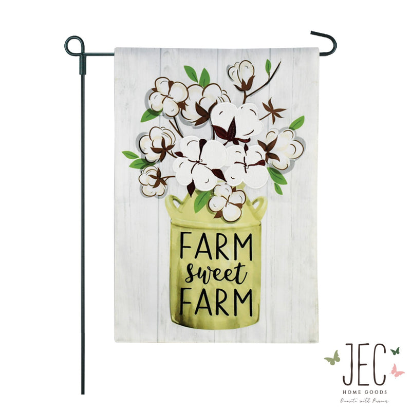 Cotton Milk Jar  2-Sided Garden Flag 12.5x18"