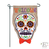 Sugar Skull Burlap 2-Sided Garden Flag 12.5x18"