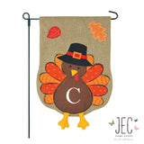 Turkey Monogram Burlap 2-Sided Garden Flag 12.5x18"