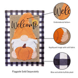 Fall Gnome Burlap 2-Sided Garden Flag 12.5x18"