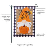 Fall Gnome Burlap 2-Sided Garden Flag 12.5x18"