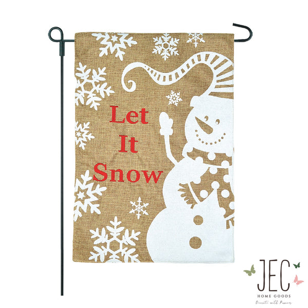 Snowman Burlap 2-Sided Garden Flag 12.5x18"