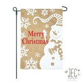 Snowman Burlap 2-Sided Garden Flag 12.5x18"