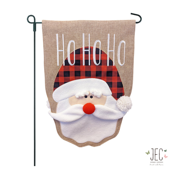 Santa Burlap 2-Sided Garden Flag 12.5x18"