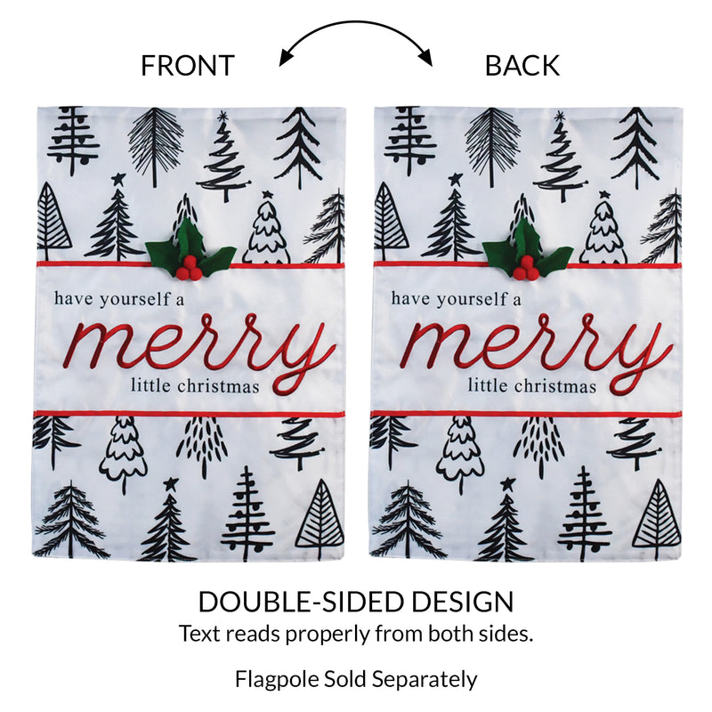 Merry Little Christmas Trees 2-Sided Garden Flag 12.5x18"