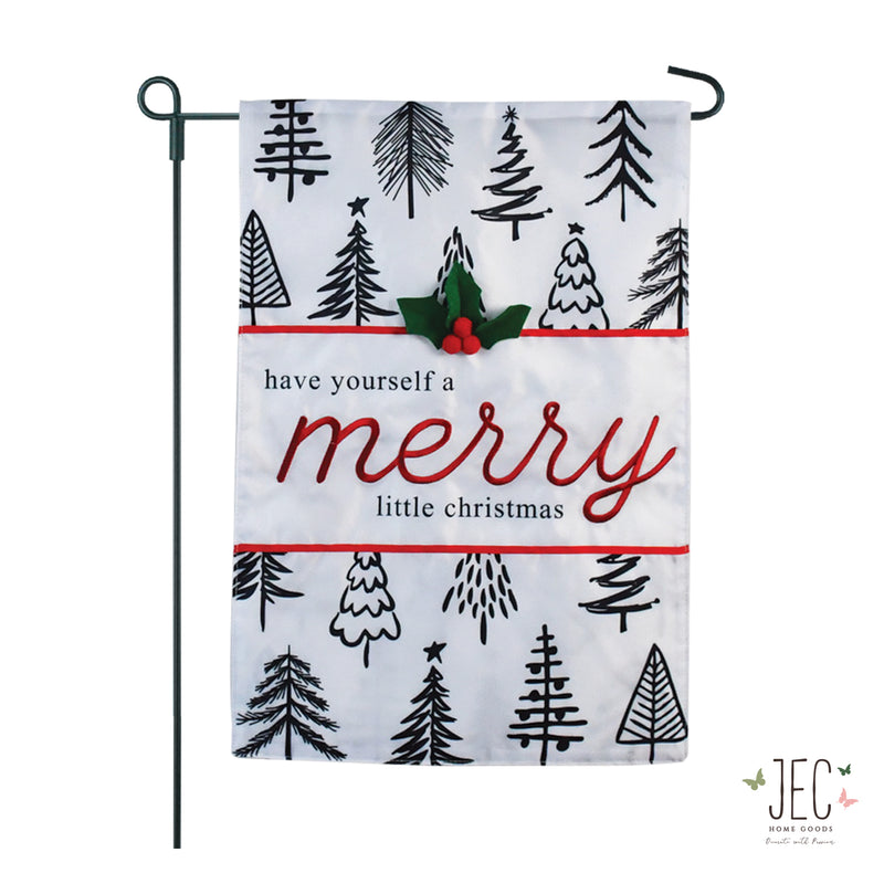 Merry Little Christmas Trees 2-Sided Garden Flag 12.5x18"