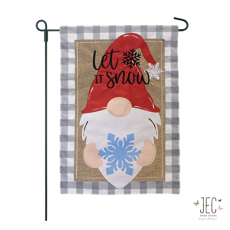 Winter Gnome 2-Sided Burlap Garden Flag 12.5x18"