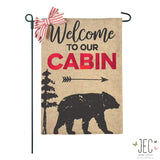 Black Bear Burlap 2-Sided Garden Flag 12.5x18"