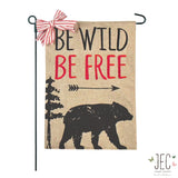 Black Bear Burlap 2-Sided Garden Flag 12.5x18"