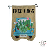 Cactus Pick Up Truck Burlap 2-Sided Garden Flag 12.5x18"