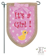 Baby Duck Burlap 2-Sided Burlap Garden Flag 12.5x18"