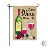 Wine Burlap 2-Sided Garden Flag 12.5x18"