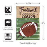 Football Burlap 2-Sided Garden Flag 12.5x18"