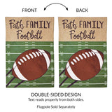 Football Burlap 2-Sided Garden Flag 12.5x18"