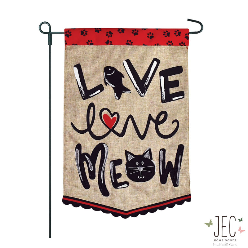 Live Love Laugh Pet Burlap 2-Sided Garden Flag 12.5x18"