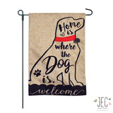 Home With Pet Burlap 2-Sided Garden Flag 12.5x18"