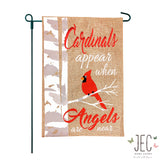 Cardinal on Birch Burlap 2-Sided Garden Flag 12.5x18"