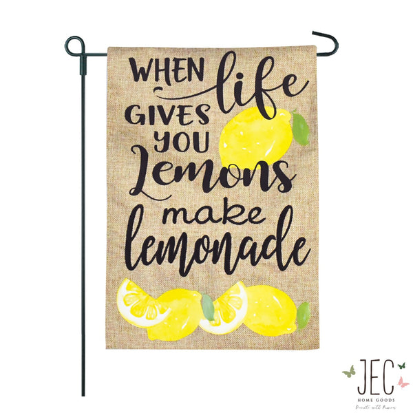 When Life Gives You Lemons Burlap 2-Sided Garden Flag 12.5x18"