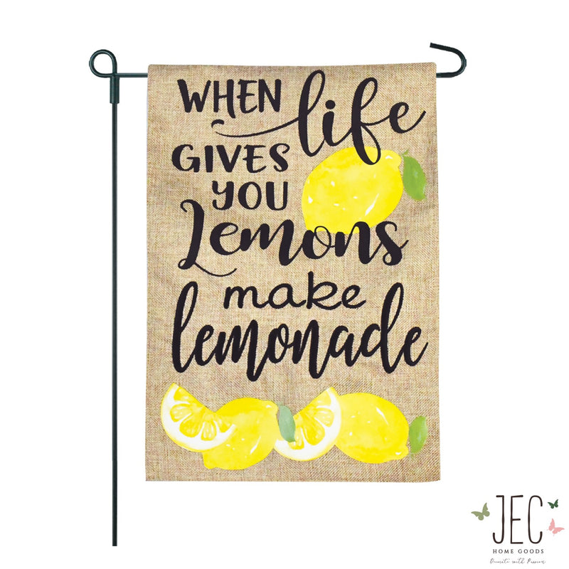 When Life Gives You Lemons Burlap 2-Sided Garden Flag 12.5x18"