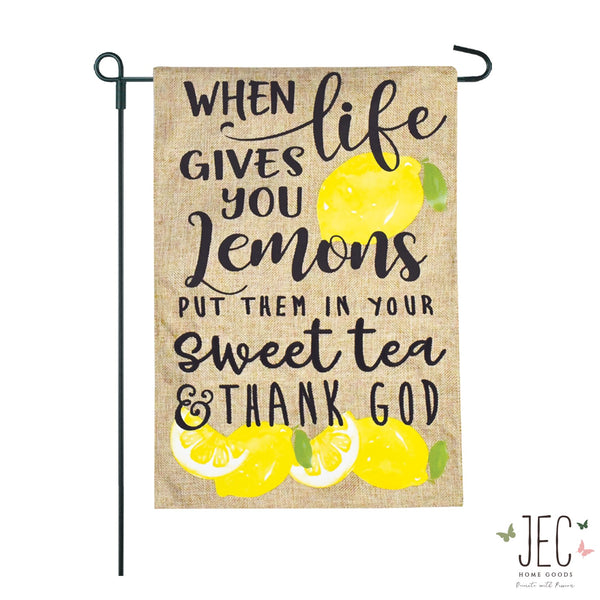 When Life Gives You Lemons Burlap 2-Sided Garden Flag 12.5x18"