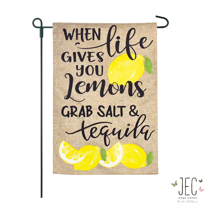 When Life Gives You Lemons Burlap 2-Sided Garden Flag 12.5x18"