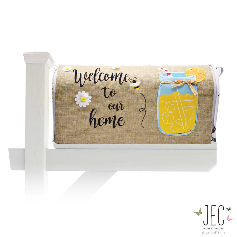 Mason Jar Lemonade Burlap Mailbox Cover