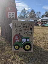 Barn Home Garden Flag Stand with Banner