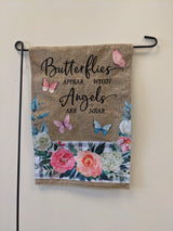 Butterflies Floral 2-Sided Burlap Garden Flag 12.5x18"